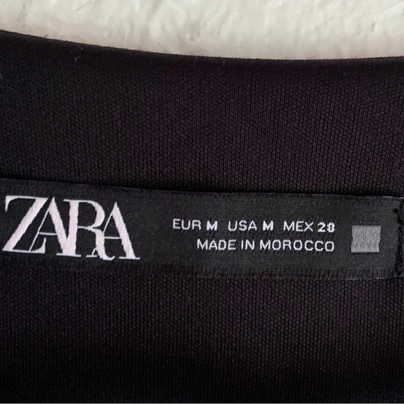 Zara Laminated V-neck Long Sleeve Mini Dress Sz Medium Fuchsia /Pink - Picture 5 of 6